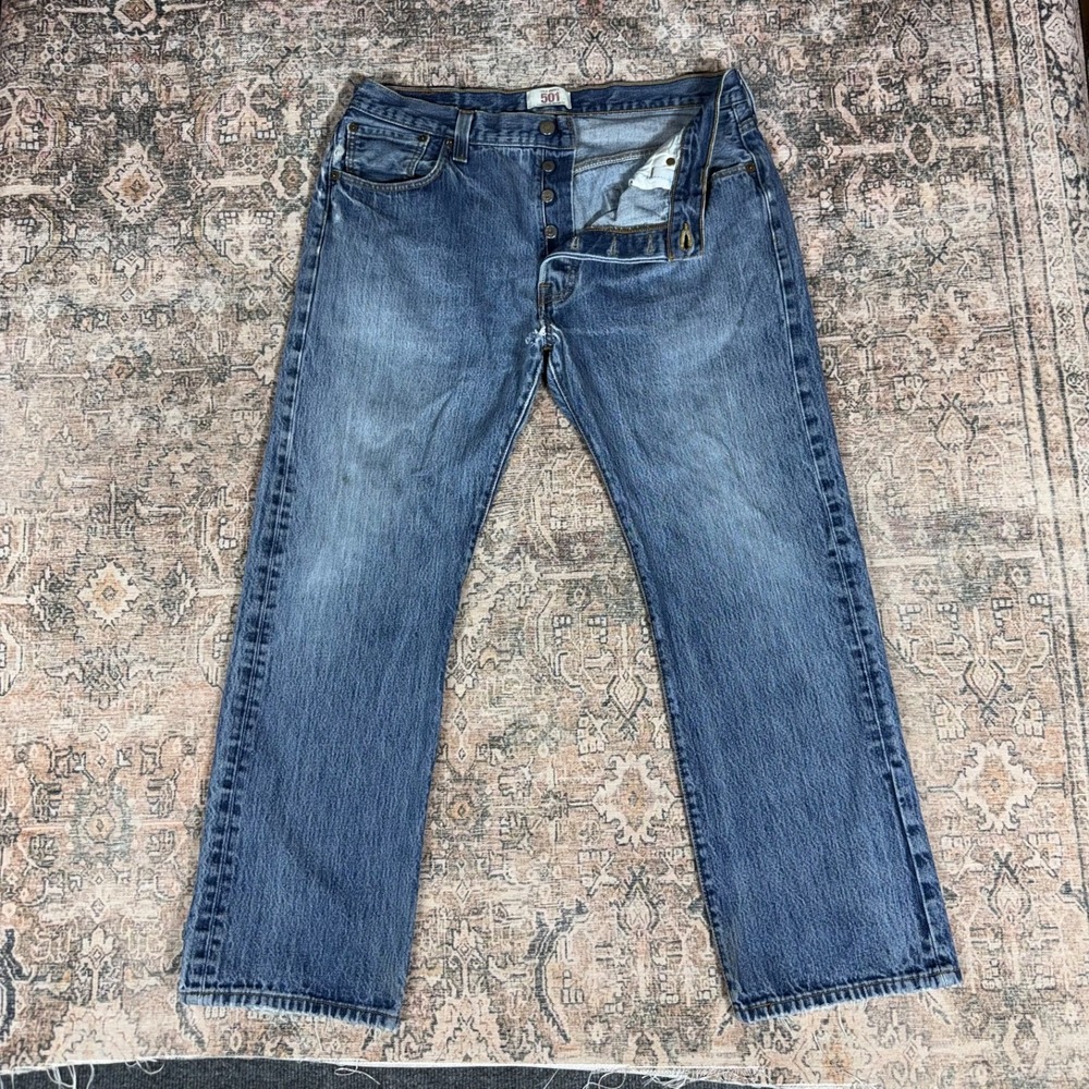 Vintage 2000s Levis 501 Button Fly Blue Jeans Size 36x29